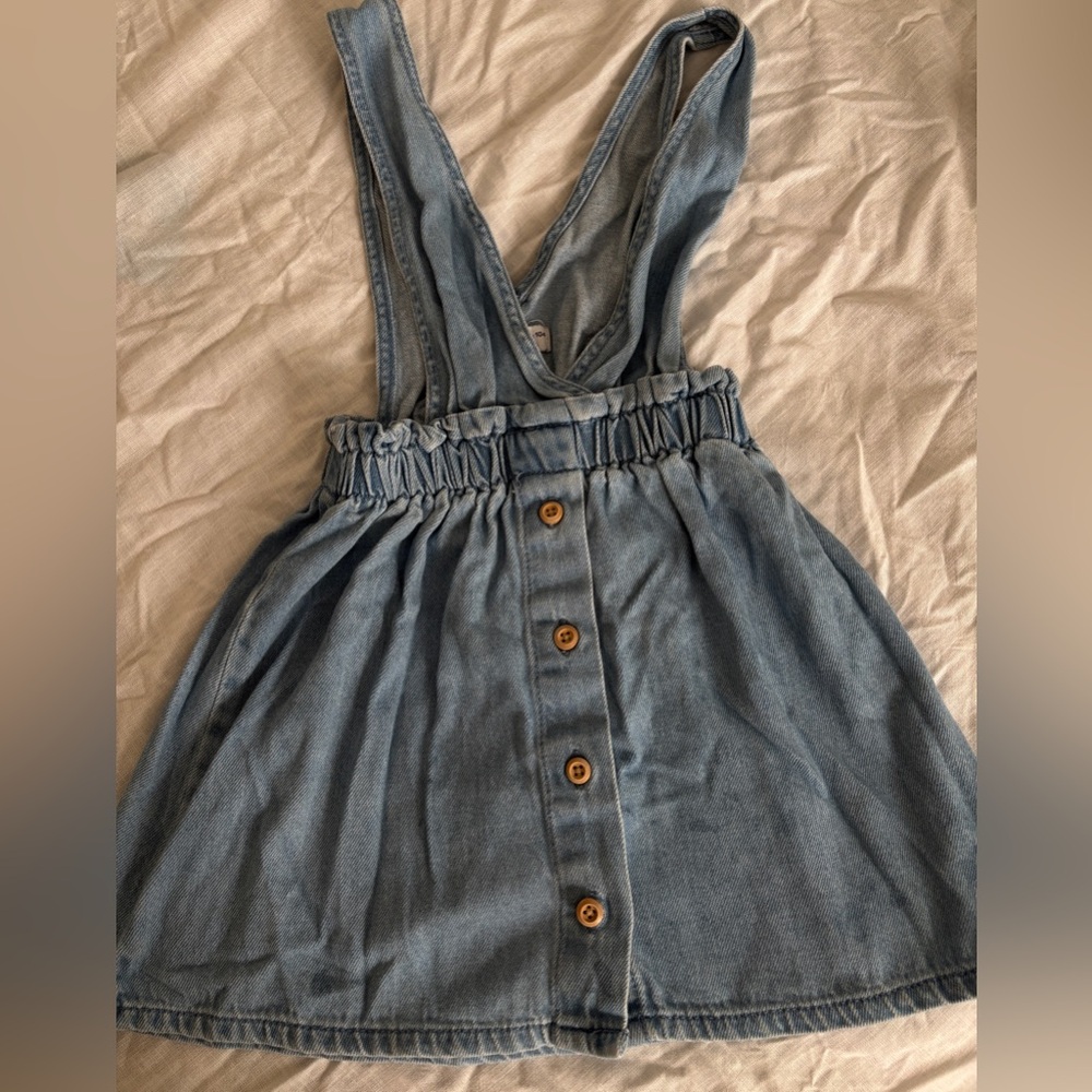Zara Kids Casual Blue Denim Jumper Dress